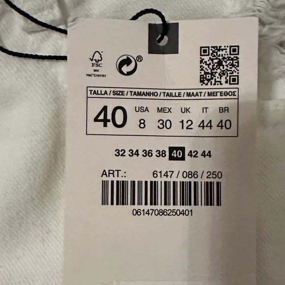Zara White size 8 Women Jeans - Picture 11 of 11